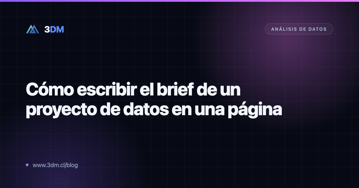 Cómo escribir el brief de un proyecto de datos en una página